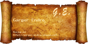 Garger Endre névjegykártya